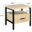 1 table d'appoint en chêne et noir - style rustique pour la lecture des pieds en métal, du panneau de particules et du salon en bois composite, de la chambre à coucher, du coin robuste