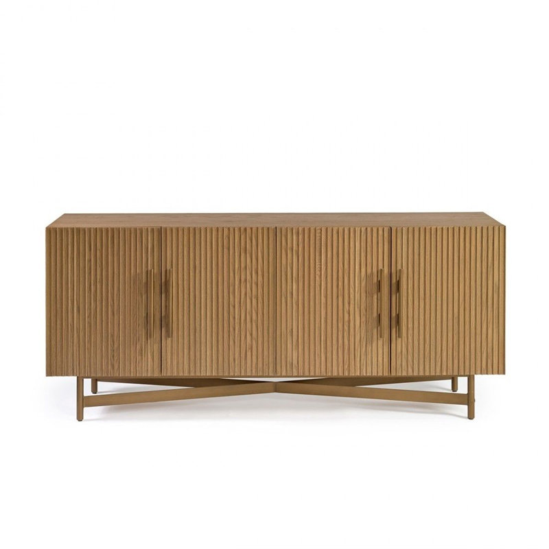 Solid Wood Sideboard Cabinet TV Console Natural Pine Wood