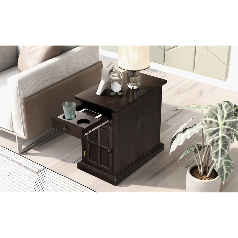 Table de bout avec tiroir Finish Livingroom, Espresso antique