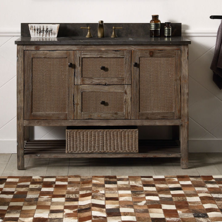 48'' Single Bathroom Vanity with Marble Top