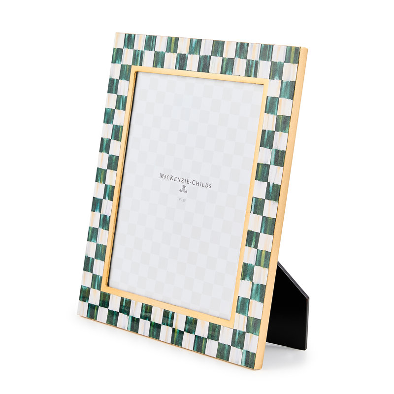 Courtly Check Lacquer Frame, Green/Cream, 8" W x 10" H