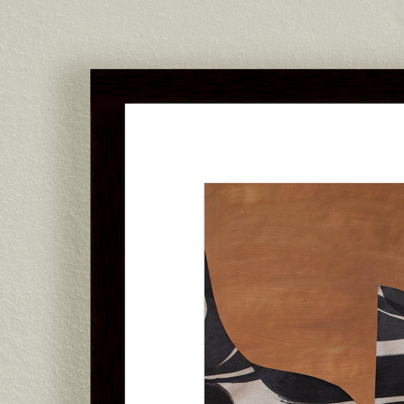 Gai: A Symphony Of Abstraction, 24" H x 16" W x 1.125" D, Framed Matted Print, Gold