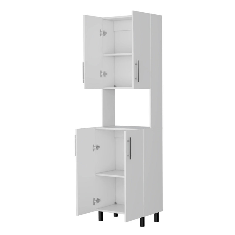 Garde-manger double blanc avec rangement ouvert