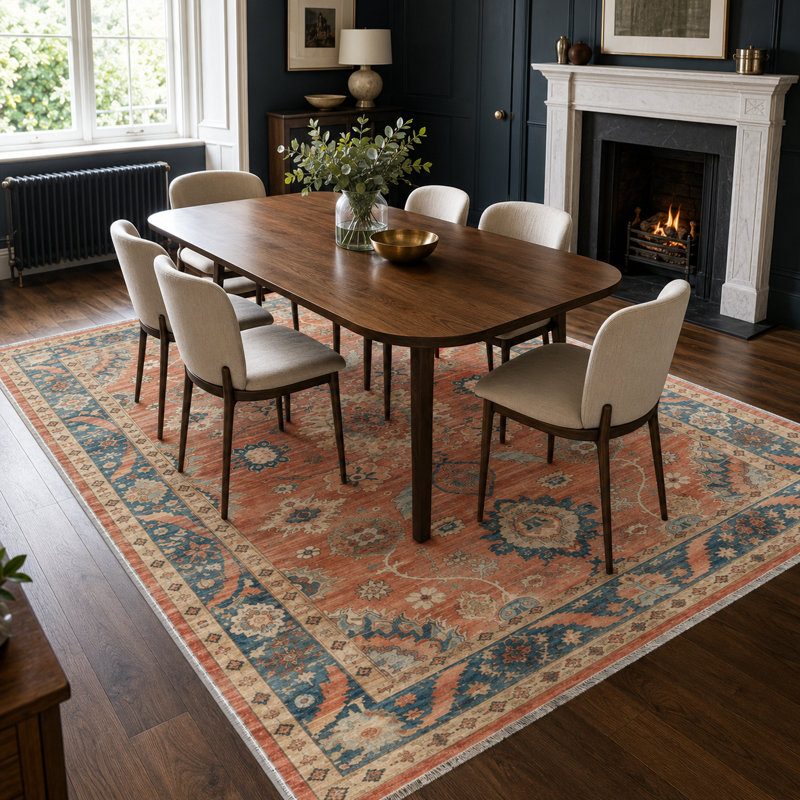Vintage Look Cotton and Chenille Flatweave Area Rug, 60 x 100 cm