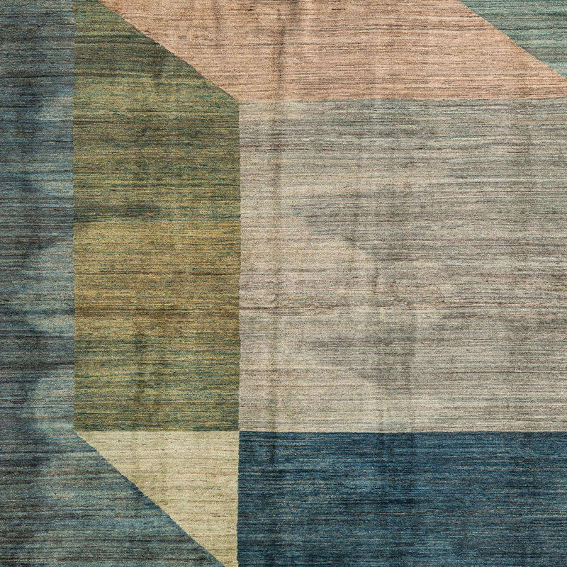 Tapis abstrait moderne 4936, Carré 4 pi