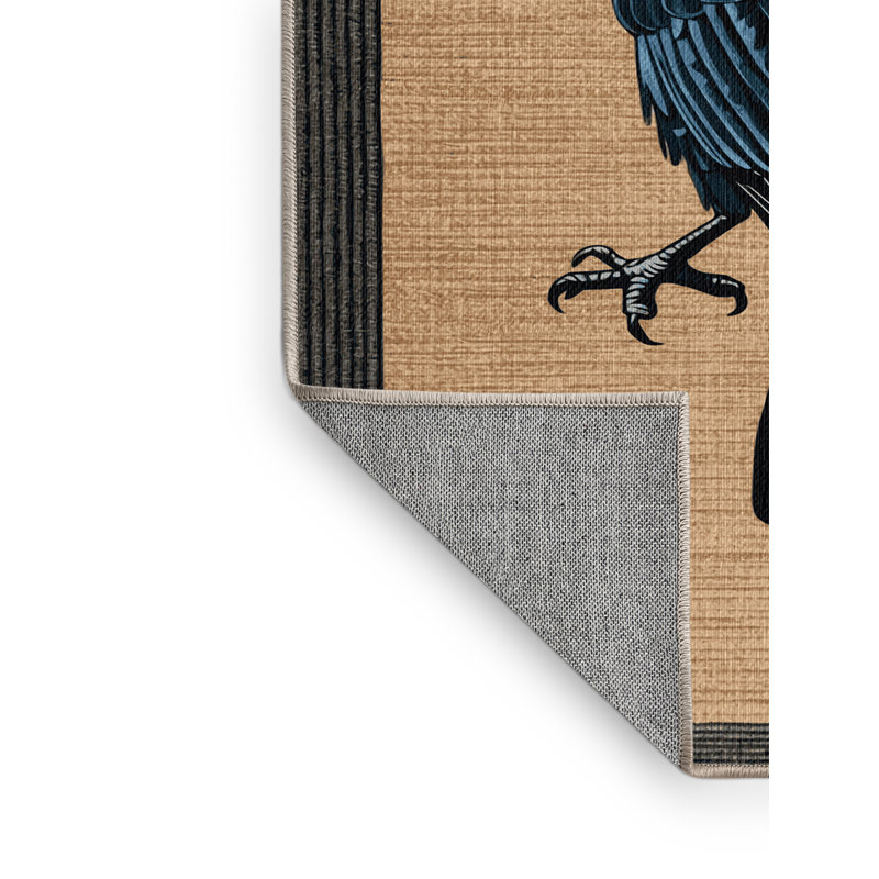 Washable American Crow Birds Area Rug, Rectangle 6' x 9'
