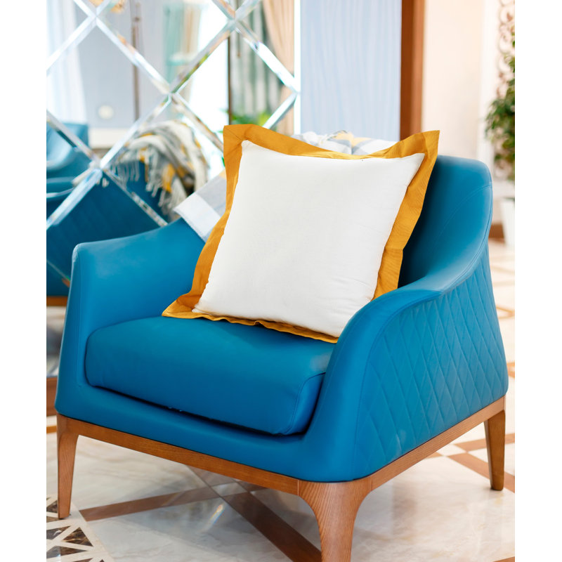 Coussin à fermeture à glissière géométrique 100% coton 20 po x 20 po, Blanc / doré, Polyester/ Bourre en polyester