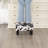 15 Inch Upholstered Ottoman Footstool with Cow Print