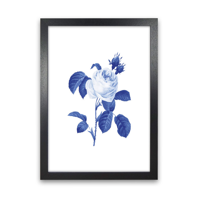 Blue Botanic I - Print, Black Framed, 63cm H x 46cm W x 3cm D