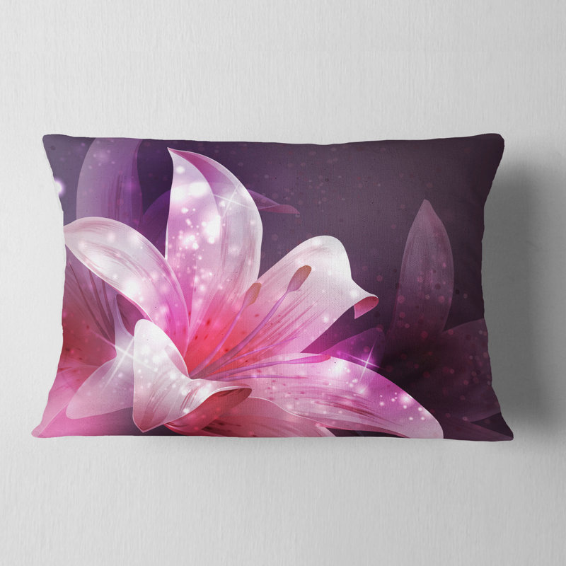 Fleur fractale rose brillante - coussin à imprimé floral