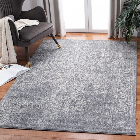 Oriental Area Rug, Rectangle 201 x 274 cm, Ivory/Taupe