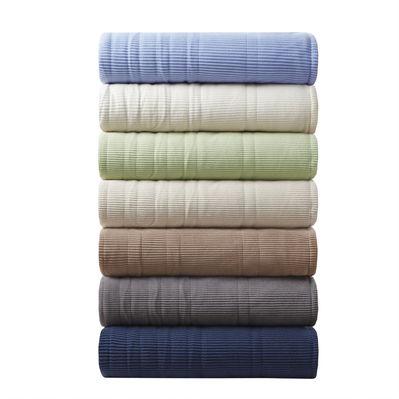 Soft Beige Full-Size Reversible Micro Fleece Heated Blanket