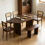 Ensemble de table de salle à manger ovale 6 pièces avec banc Modern - Ensemble de chaises de table pour 6 personnes-637106705