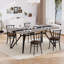 Table de salle à manger réglable réglable de style rustique gris pour la maison et le bureau