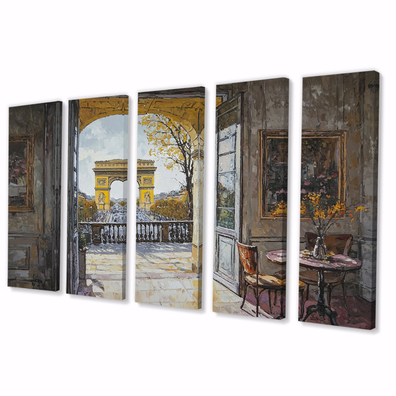 «Yellow Arc De Triomphe Views In Paris - City Paris», ensemble d'art mural, H 28 po x l 60 po