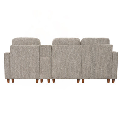 Canapé modulaire en L avec compartiment de rangement et méridienne réversible