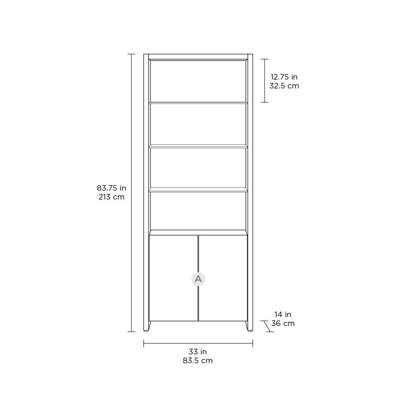 Linea Double Shelf, Charcoal Stained Ash