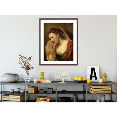 A Weeping Woman by Rembrandt van Rijn - Framed Giclee Print