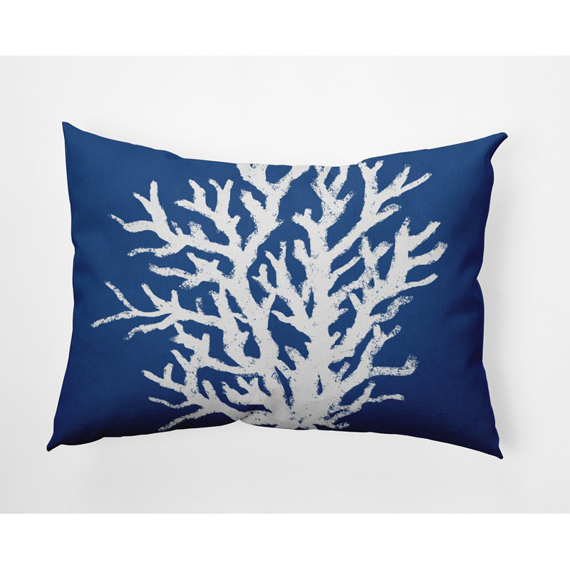 Housse et insert de coussin rectangulaire intérieur / extérieur en polyester , Bleu marine