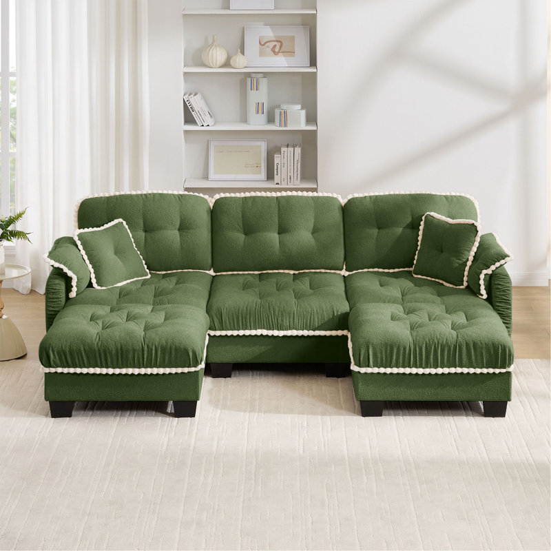 Canapé Chenille Cloud, L 100,7 po, Chenille verte
