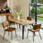 Shivani 5-Piece Modern Dining Set With Rectangular Wood Grain Table And 4 Upholstered Dining Chairs-103976996-105927011