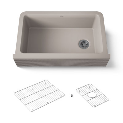 Cairn Undermount Single-Bowl Farmhouse Kitchen Sink with Faceted Design