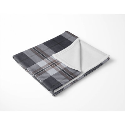 Tartan Block Velveteen Fleece Blanket