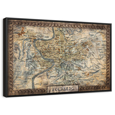 Carte rétro de la ville de Rome