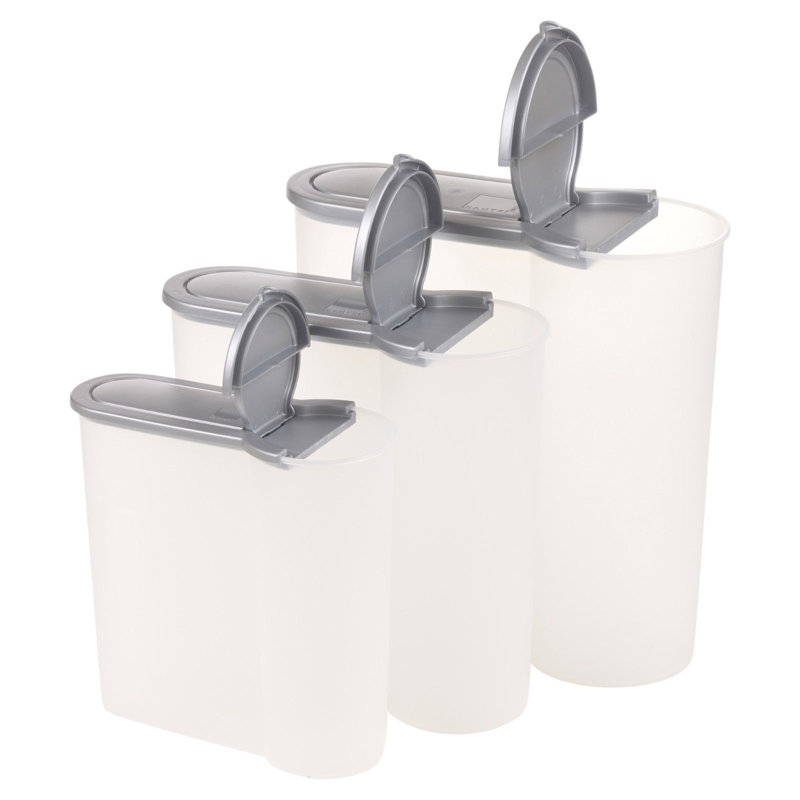 3 Container Food Storage Set, Grey