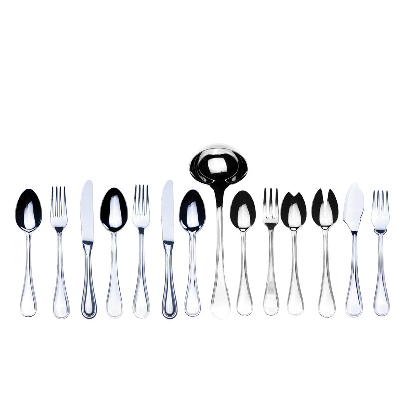 Ensemble de couverts Boheme avec couteaux H / H (configuration P) - 113 pièces - Acier inoxydable