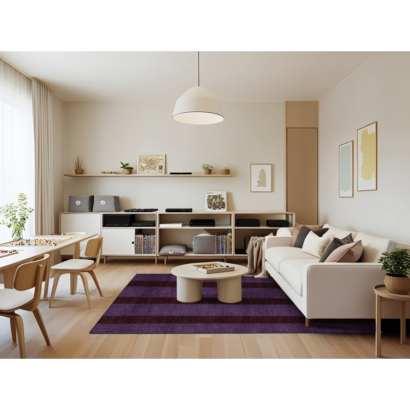 Tapis mauve lavable à la machine, Rectangle 7 pi x 9 pi