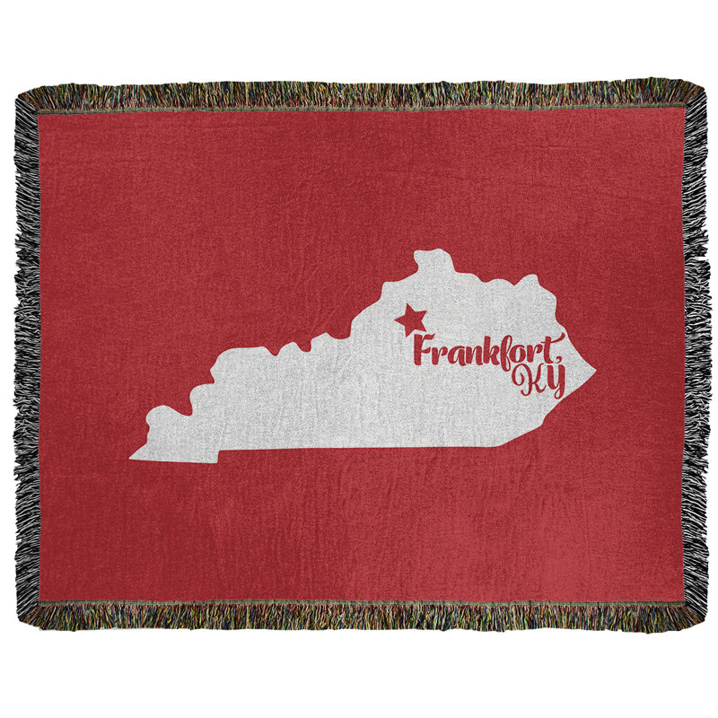 Jeté en coton tissé frankfort kentucky, l 37 po x L 52 po, Rouge