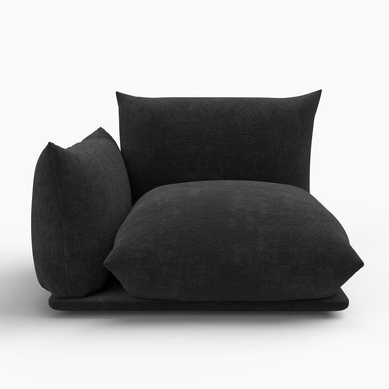 Chaise rembourrée en tissu de chenille Minarik, Noir