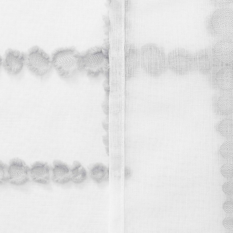 Nijal Semi Sheer Curtain Pair, 140cm wide x 175cm high, Grey/White