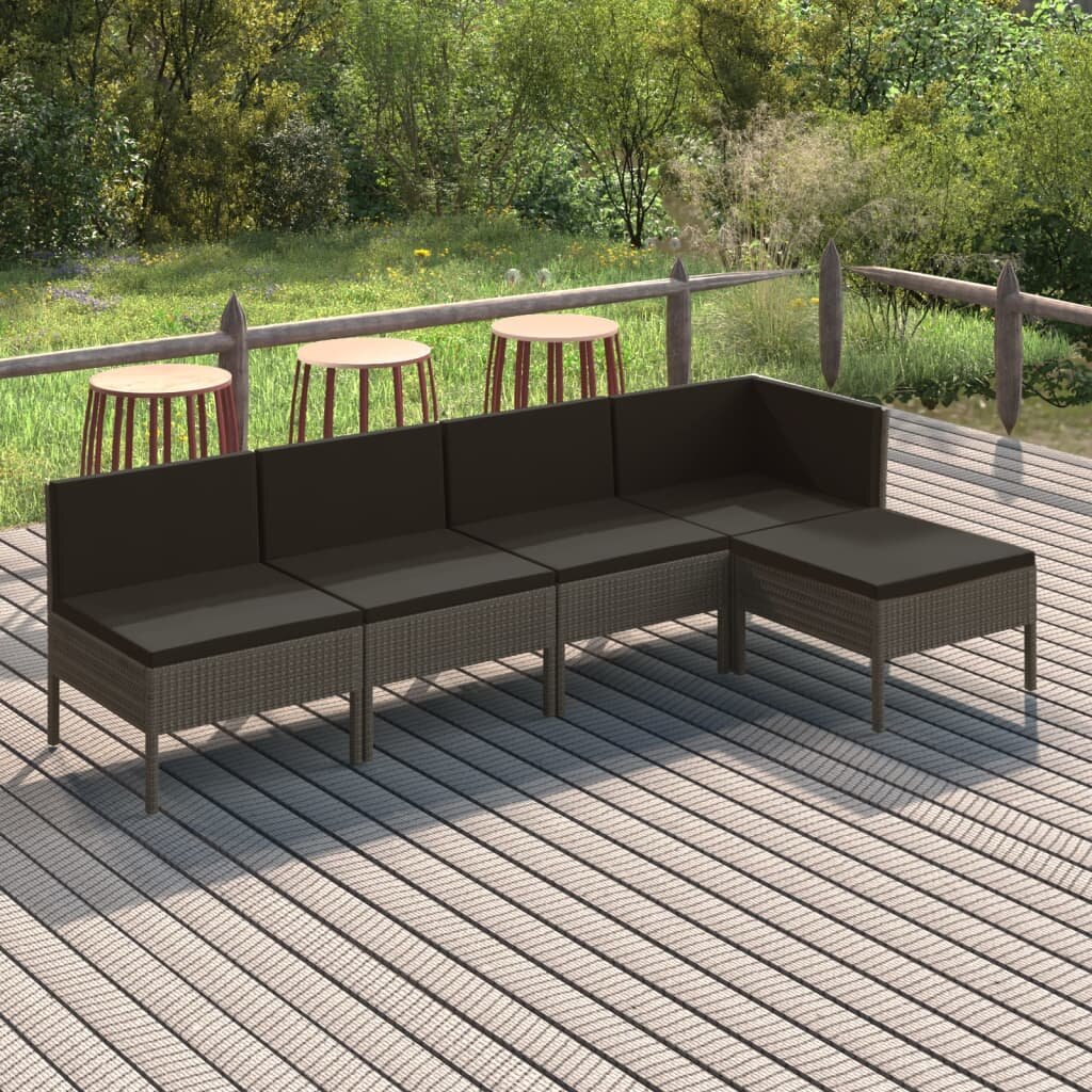 4-Sitzer Lounge-Set Jeslie aus Polyrattan mit Poster