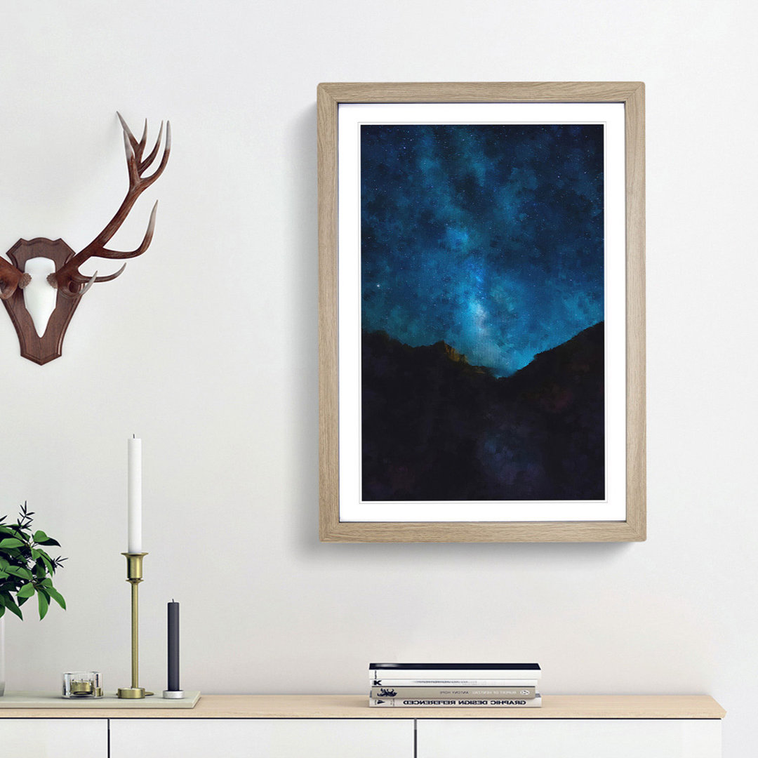 Stars Above Zion National Park Painting - Framed Print
