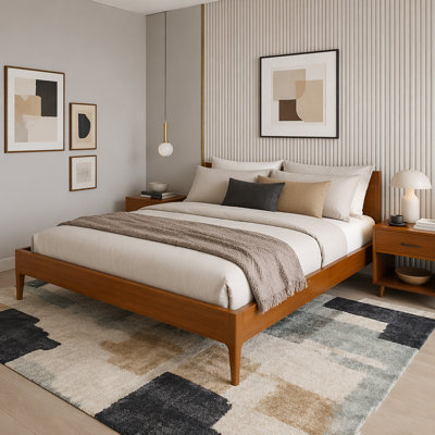 Solid Dry Bamboo Wood Platform Bed Frame