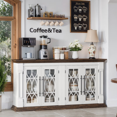  Buffet 60 po à 4 portes avec tablettes réglables