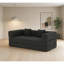Canapé-lit convertible avec oreiller cylindrique, canapé-lit pliant en velours côtelé avec structure de forme fixe, canapé-lit de salon pour salon, chambre à coucher, salon, studio (noir)-913120127