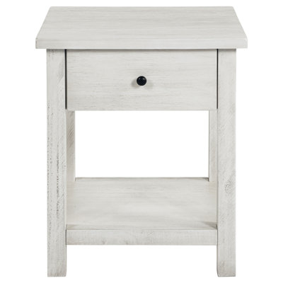 Table de bout en bois à 1 tiroir avec tablette Thurston
