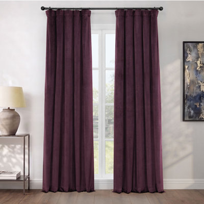 Matra Plush Velvet Room Darkening Curtain Panel