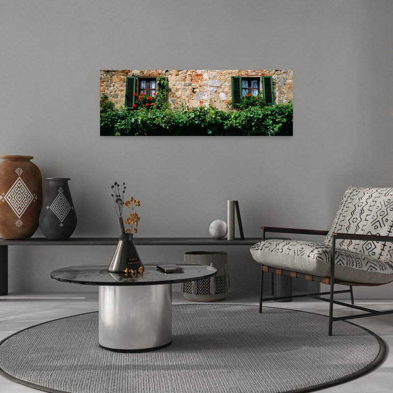 Windows Monteriggioni Tuscany Italy 1 Piece Wrapped Canvas Panoramic Wall Art, 30.48 cm H x 91.44 cm W