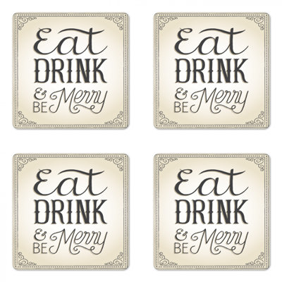 Boisson à manger et be merry sous-verre