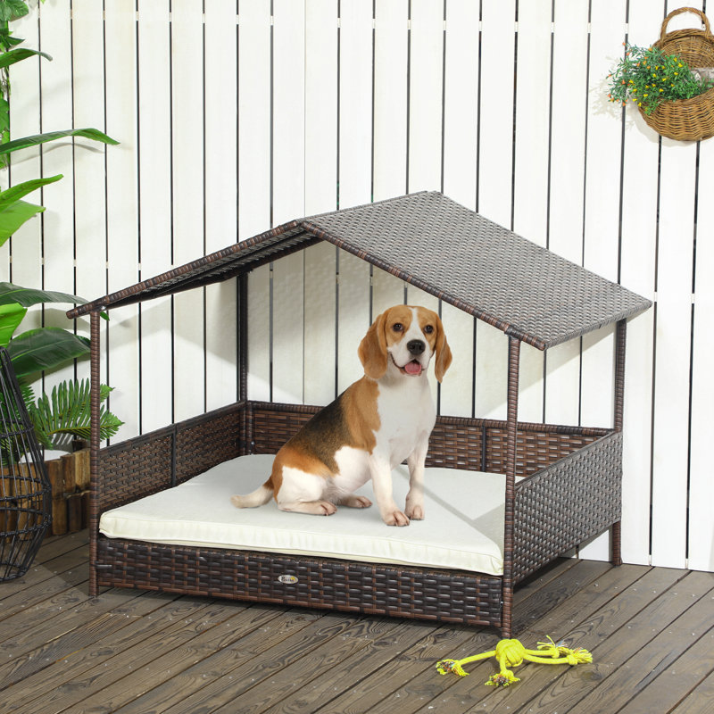 Niche pour chien Lininger, Noir / blanc, H 35 po x l 46 po x P 34 po