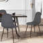 Ensemble de quatre chaises d'appoint de salle à manger rembourrées en tissu gris et brun