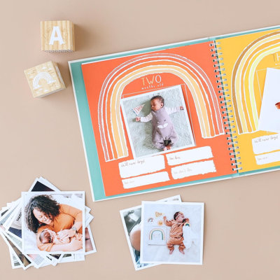 Little Rainbow Gender Neutral Baby Memory Book, First 5 Years Milestone Journal Photo Album for New Parents