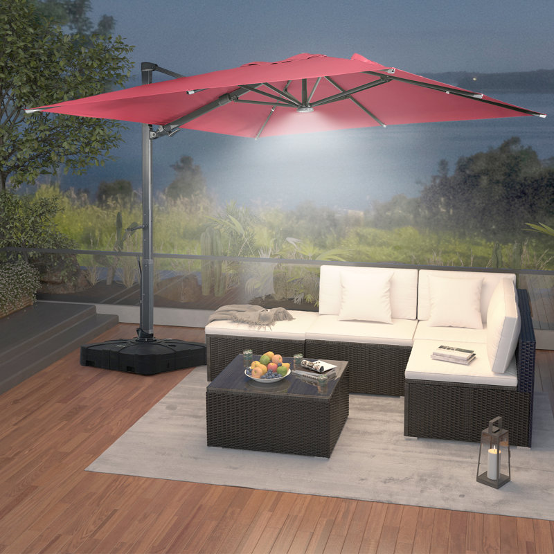 Parasol suspendu en porte-à-faux 10 pi Mukunda, Rouge
