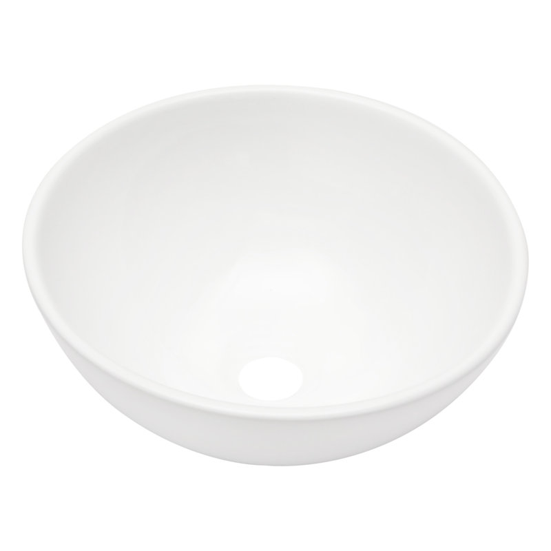 13X13 Inch White Ceramic Circular Vessel Bathroom Sink
