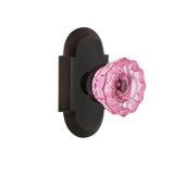 Cottage Plate with Crystal Pink Door Knob