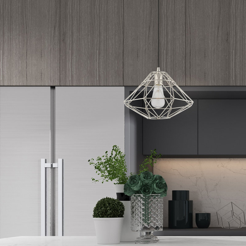 Maryrose 1 - Light Geometric Pendant, Brushed Nickel